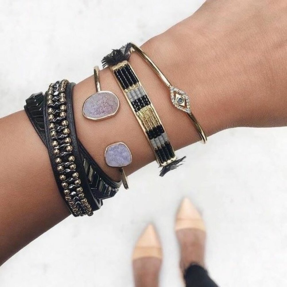 Stella & Dot Druzy Open Cuff